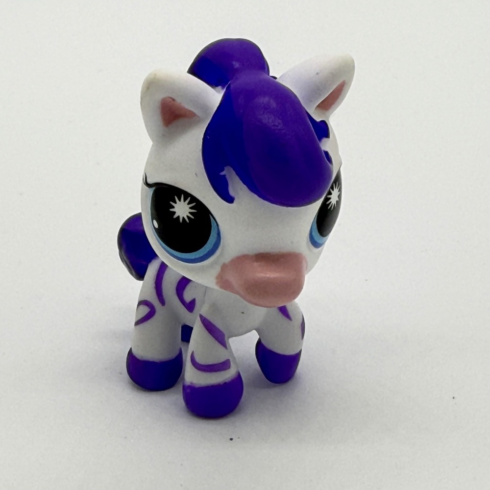 Hasbro LPS Littlest Pet Shop‎ Zebra White Purple G7 #249 Stylin Stripes